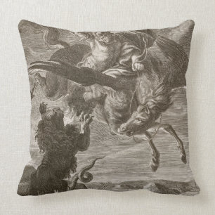 Bellerophon Fights the Chimaera, 1731 (engraving) Cushion