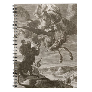 Bellerophon Fights the Chimaera, 1731 (engraving) Notebook
