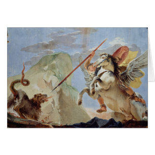 Bellerophon, riding Pegasus, slaying the Chimaera,