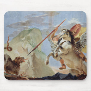 Bellerophon, riding Pegasus, slaying the Chimaera, Mouse Pad