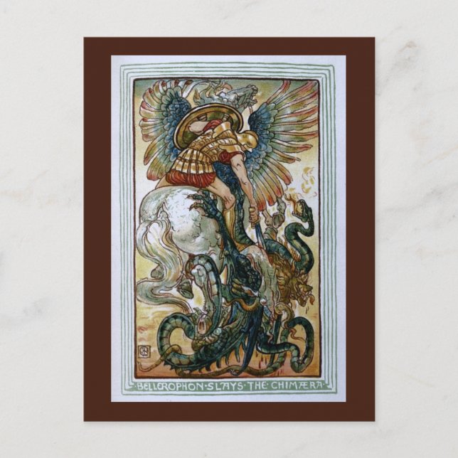 Bellerophon slays the Chimaera Postcard (Front)
