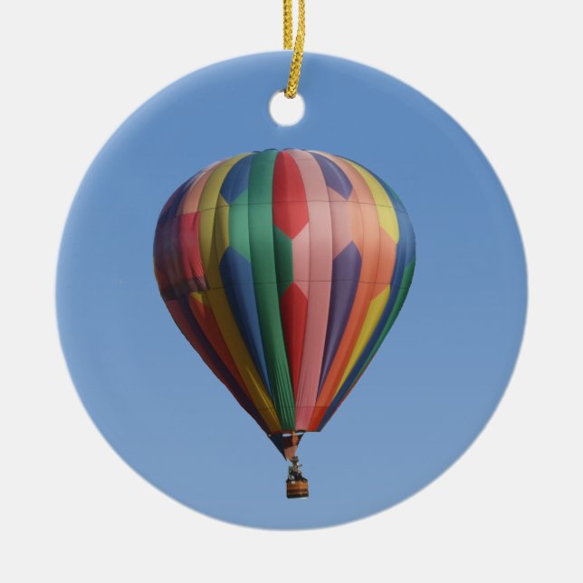 BelleStar Hot Air Balloon Christmas Ceramic Ornament (Front)