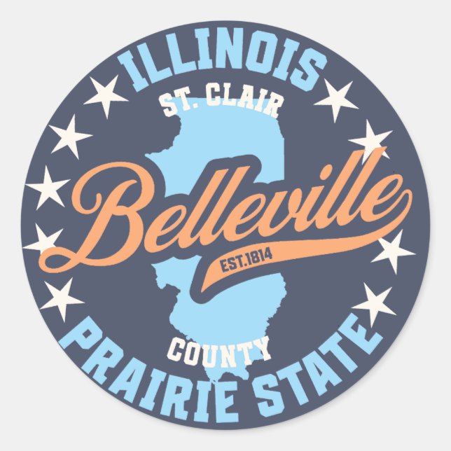 Belleville, Illinois Classic Round Sticker (Front)
