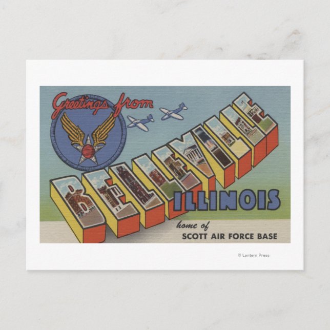 Belleville, Illinois - Large Letter Scenes Postcard (Front)