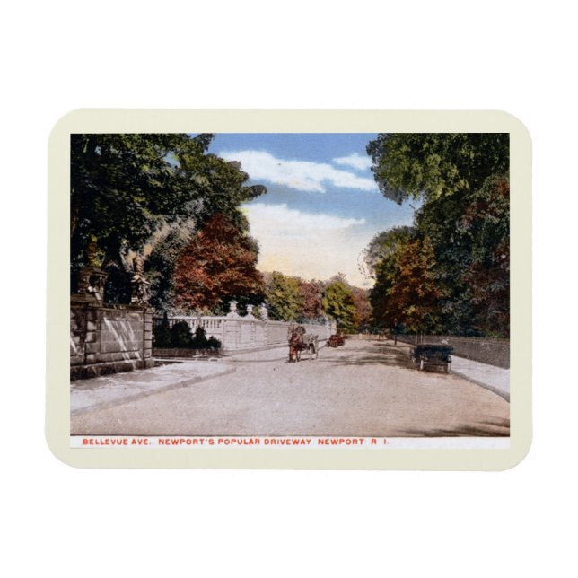 Bellevue Ave., Newport RI Vintage  Magnet (Horizontal)