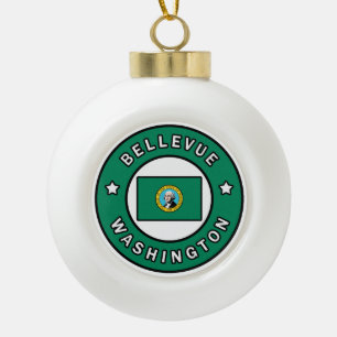 Bellevue Washington Ceramic Ball Christmas Ornament