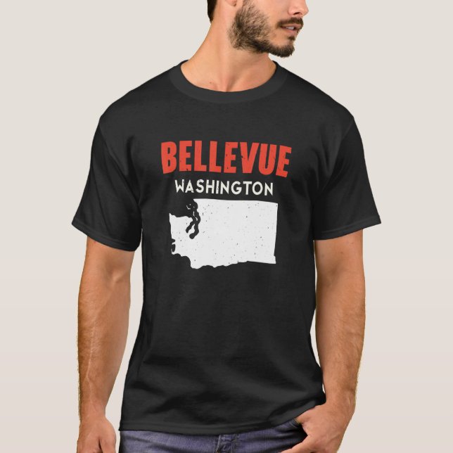 Bellevue Washington USA State America Travel Washi T-Shirt (Front)