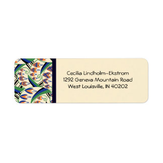 BELLFLOWER in original Art Deco colours Return Address Label