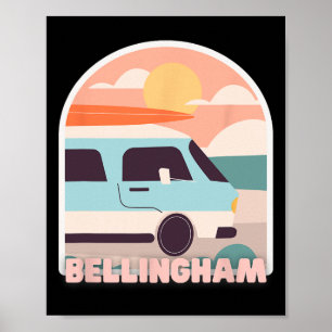 Bellingham Beach Retro Pastel Colours Sun And Surf Poster