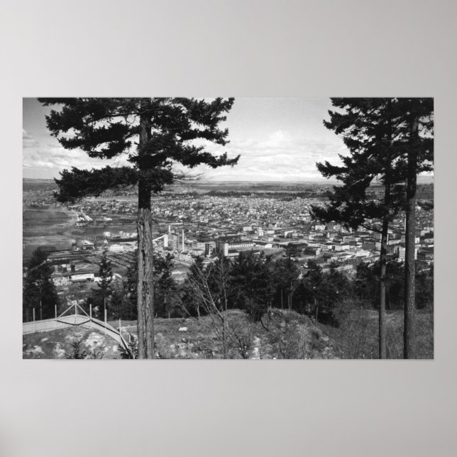 Bellingham, WA Town View from Sehome Hill Poster (Front)