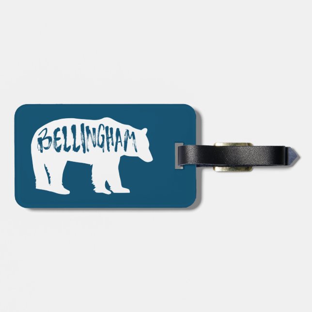 Bellingham Washington Bear Luggage Tag (Back Horizontal)