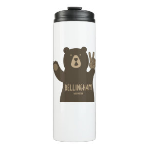 Bellingham Washington Peace Bear Thermal Tumbler