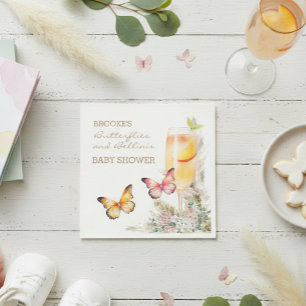 Bellini Butterfly Baby Shower Welcome Napkin