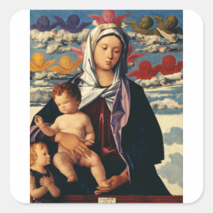 Bellini’s Virgin and Child High-Fidelity Fine Art Square Sticker
