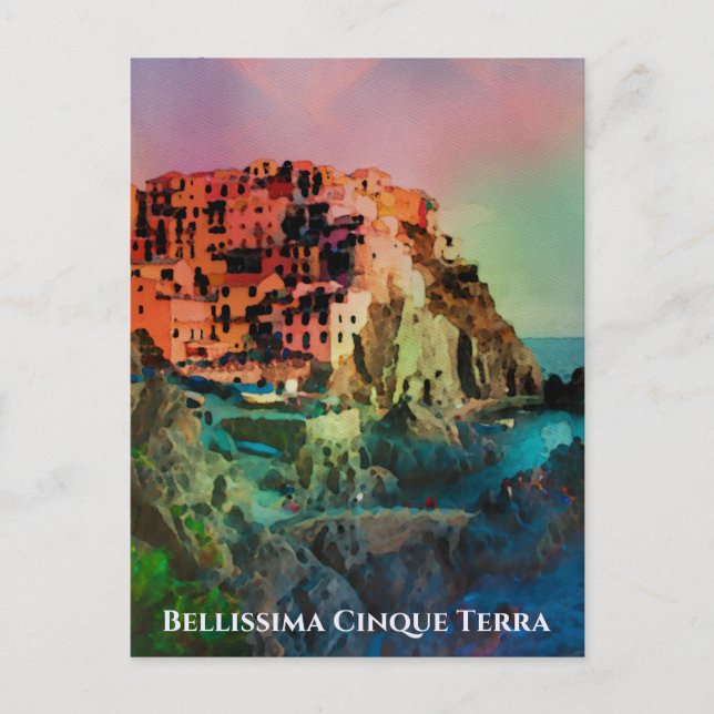 ** Bellissima Italy Italian Language Cinque Terra  Postcard (Front)