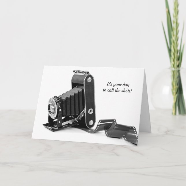 Bellows Camera With Film Birthday Card (Front)