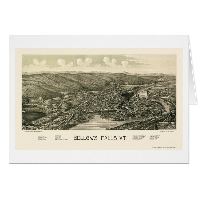 Bellows Falls, VT Panoramic Map - 1880 (Front Horizontal)
