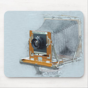 Bellows Photo Camera Retro Vintage Picture Lens Mouse Pad