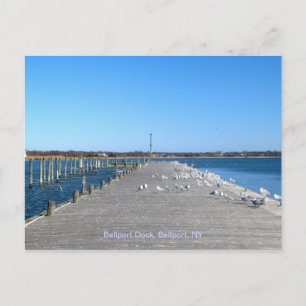 Bellport Dock, Bellport Village NY Postcard