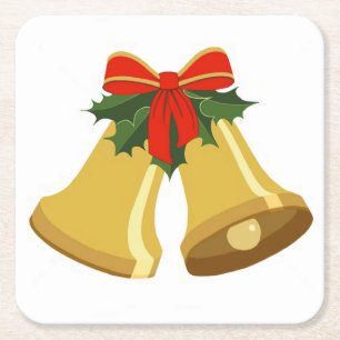 Bells are Ringing Square Paper Coaster