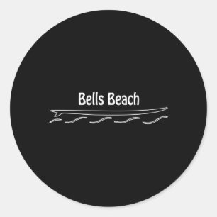 Bells Beach Australia Single Fin Surfboard Surfing Classic Round Sticker