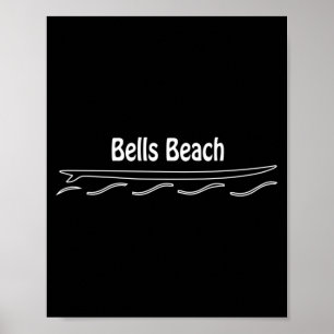 Bells Beach Australia Single Fin Surfboard Surfing Poster