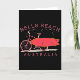 Bells Beach Australia Surfboard Bike Surfer Card