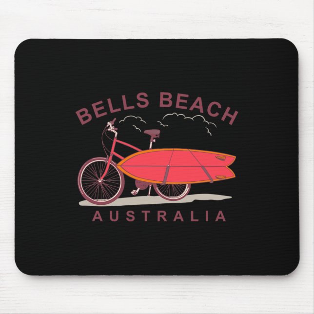 Bells Beach Australia Surfboard Bike Surfer  Mouse Pad (Front)