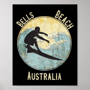 Bells Beach Australia Surfing Distressed Poster