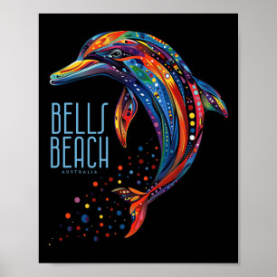 Bells Beach Australia Vintage Surfer Retro Surfing Poster