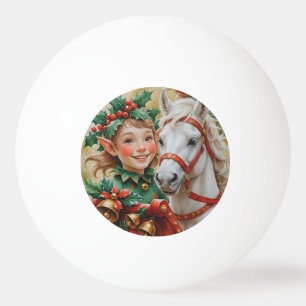 Bells Holly and Horse Christmas Elf Ping Pong Ball