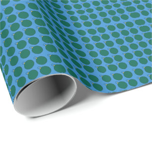 Bells in green illustration wrapping paper
