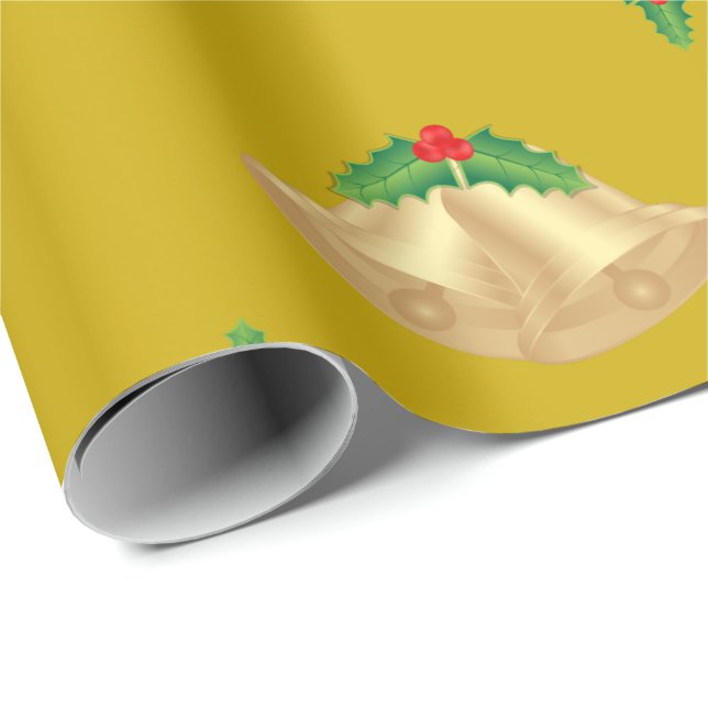 Bells & Misletoe Holiday Wrapping Paper (Roll Corner)