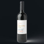 Bells on Bobtails Custom Wine Label<br><div class="desc">For a fun,  festive gift this holiday season,  this bold and cheerful Christmas carol with a personalised name will surely "wow!" the host! Pairs well with the full "Bells on Bobtails" collection.</div>