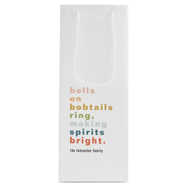 Bells on Bobtails Wine Gift Bag (Front)