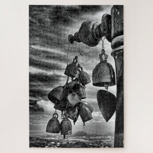 bells on entry in buddhist temple in Thailand Jigsaw Puzzle
