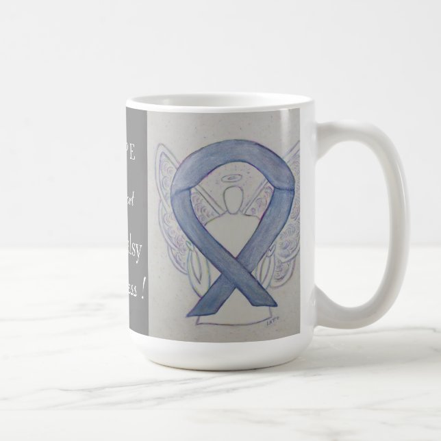 Bell's Palsy Awareness Ribbon Angel Custom Mug (Right)