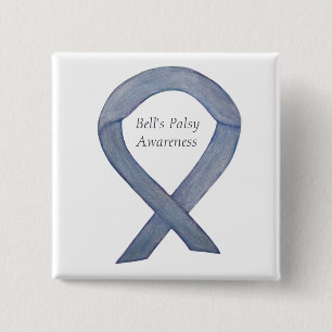 Bell's Palsy Silver Awareness Ribbon Art Pin