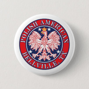 Bellville Texas Polish American Eagle 6 Cm Round Badge