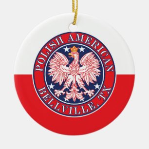 Bellville Texas Polish American Eagle Ceramic Ornament
