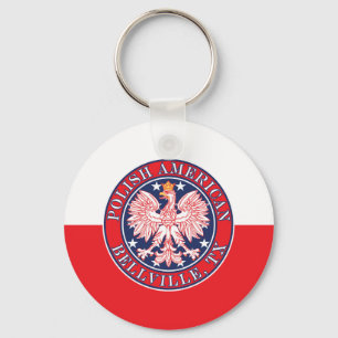Bellville Texas Polish American Eagle Key Ring