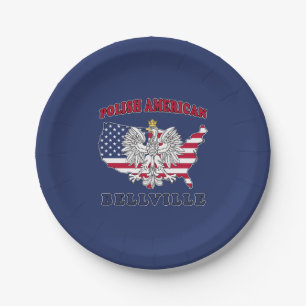 Bellville Texas Polish American Paper Plate