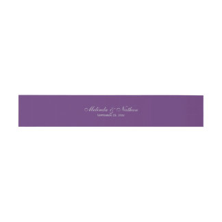 Belly Band | Personalised Purple, Grey | Wedding Invitation Belly Band