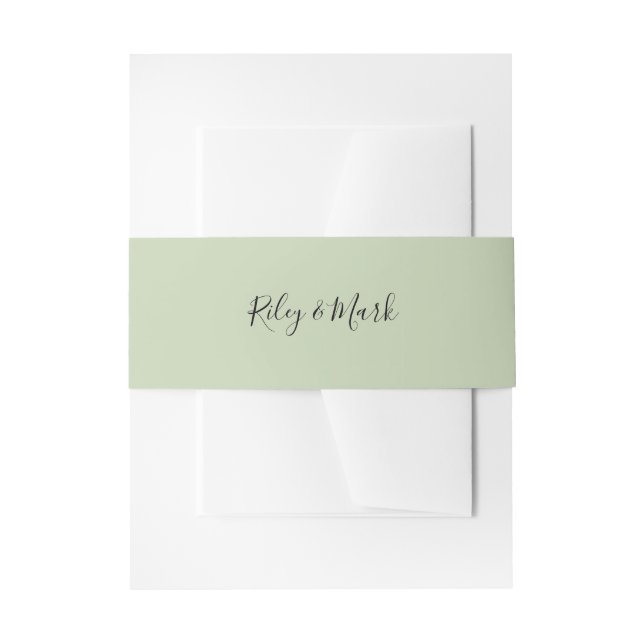Belly Band Wedding Suite Invitation Wrap E705 (Front Example)