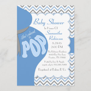 Belly Bump She's About to POP Shower Invitation