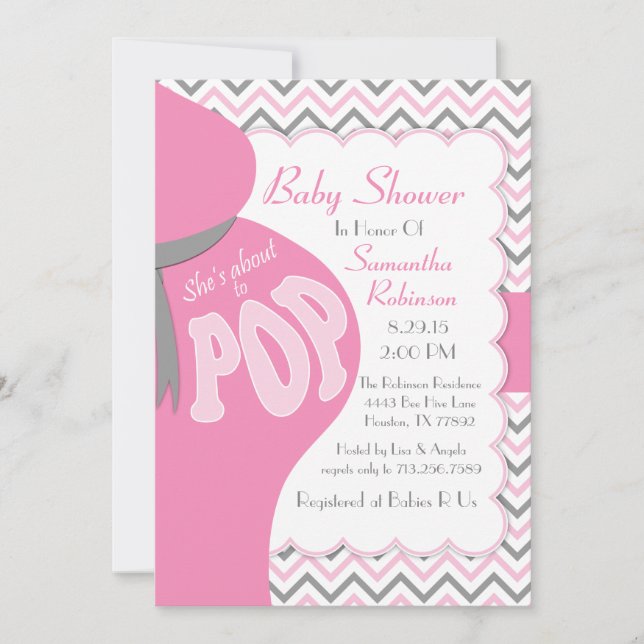 Belly Bump She's About to POP Shower Invitation (Front)