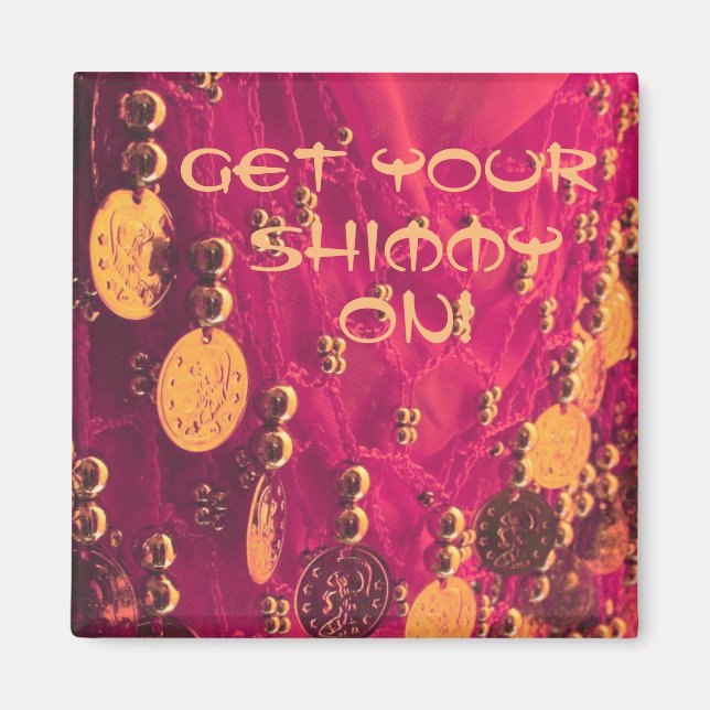 Belly dance hip scarf with coins magnet (Front)