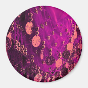 Belly dance hip scarf with coins magnet