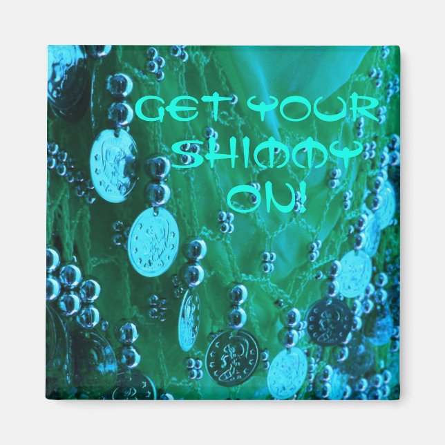 Belly dance hip scarf with coins magnet (Front)