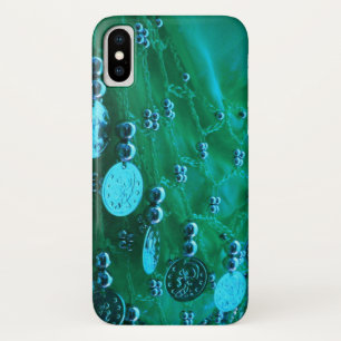 Belly dance hip scarf with coins teal blue iPhone x case